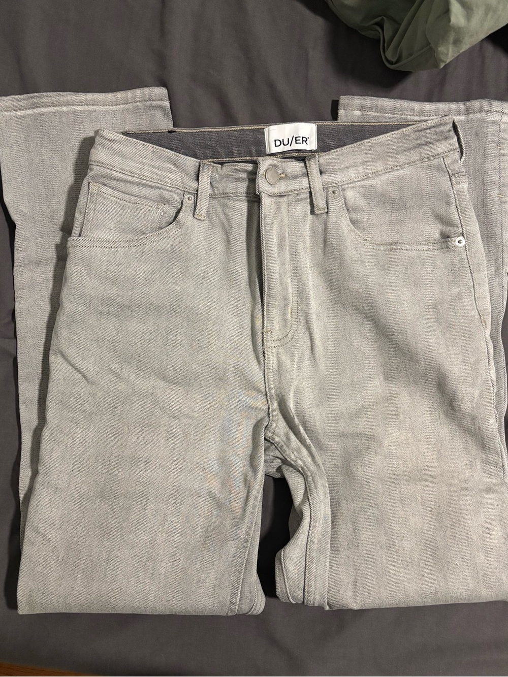 Mid weight Denim High Rise Straight Jean White Out DU/ER
